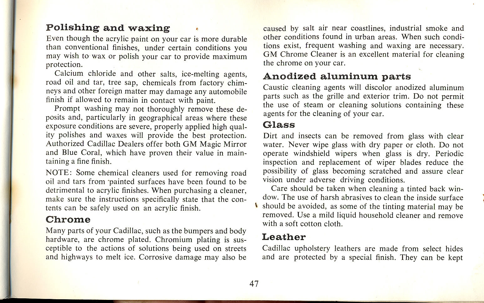1965 Cadillac Owners Manual Page 19